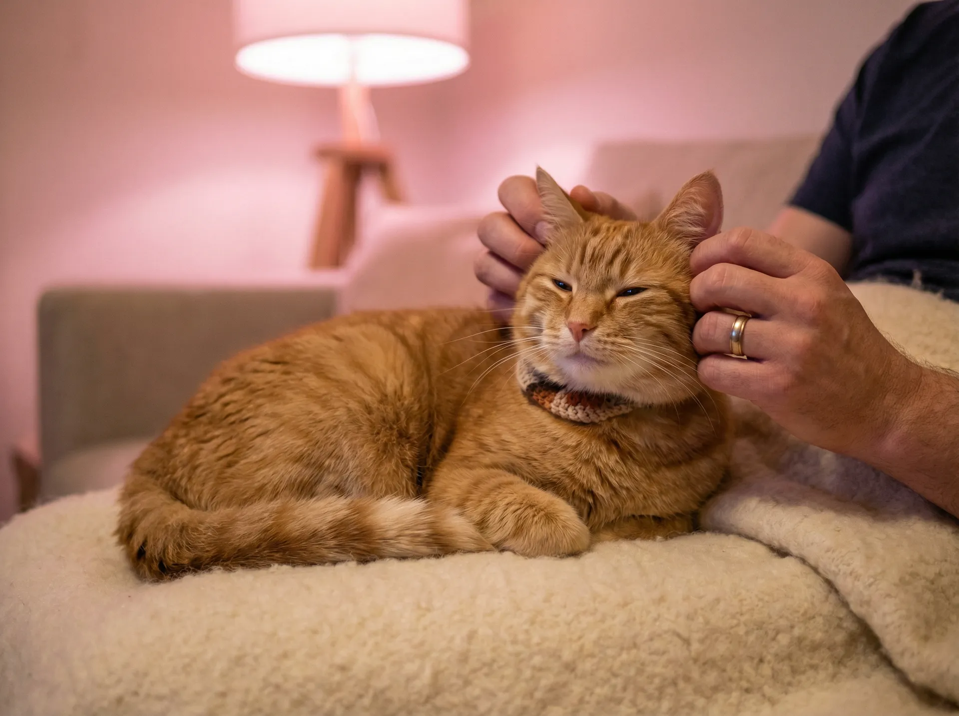 猫咪被温柔抚摸的幸福时刻 - 隐藏身份